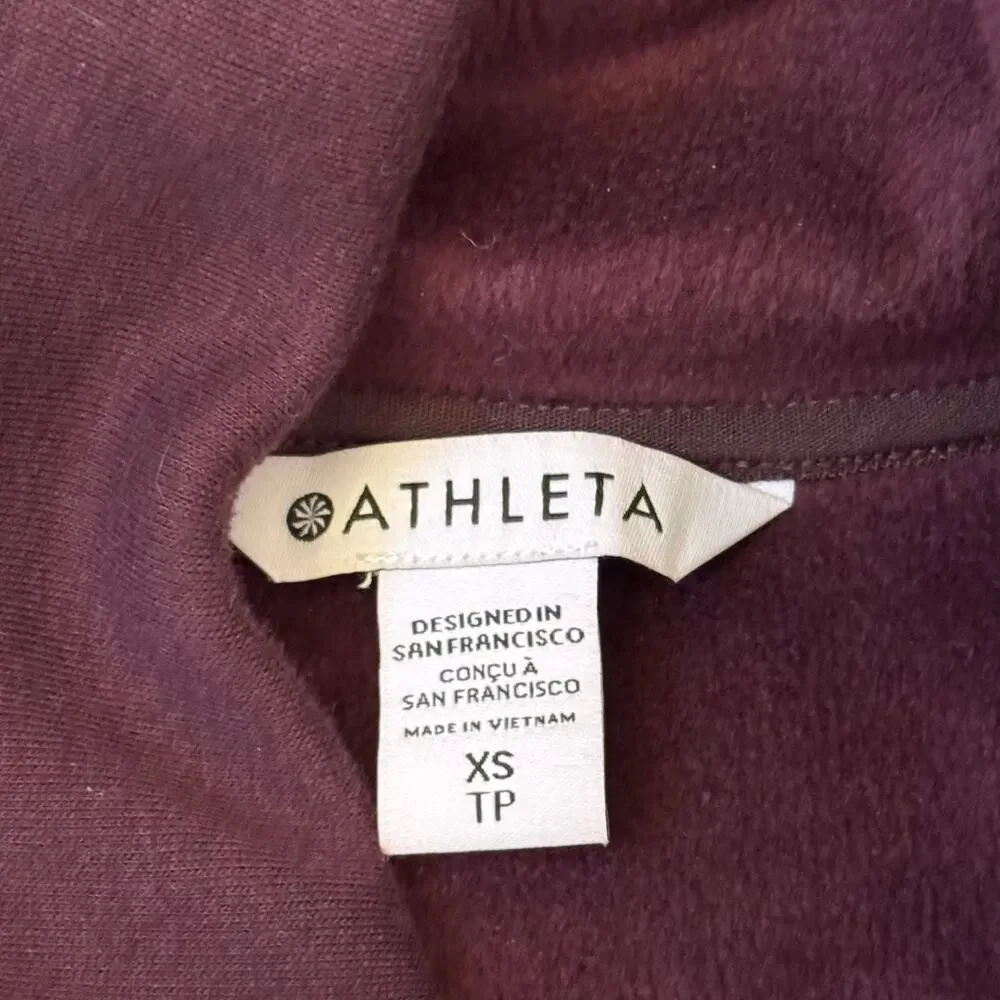 Athleta Cozy Karma Asym Pullover Deep Crocus Violet Sweater Women’s Size XS - Picture 5 of 11